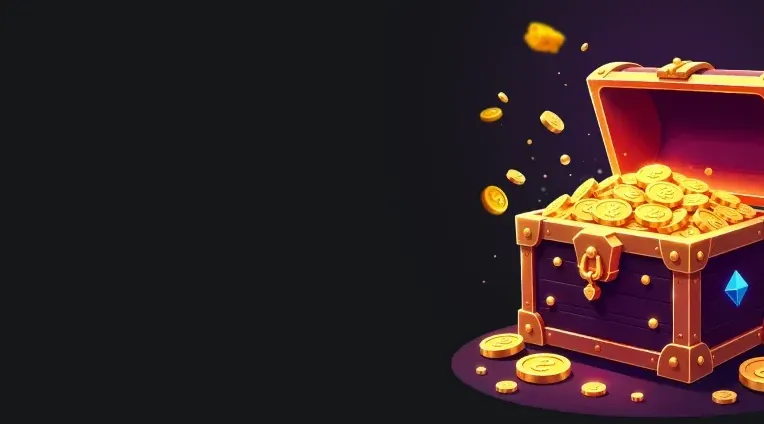 Promo-art van Kaasino met schatkist vol goud
